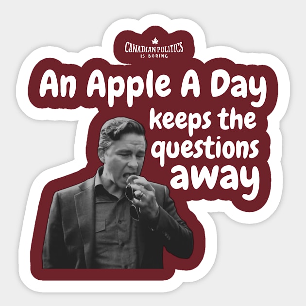 An apple a day Sticker by Canada Is Boring Podcast